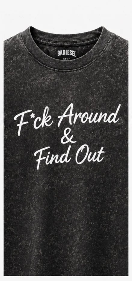 F*ck around & find out washed tee brown