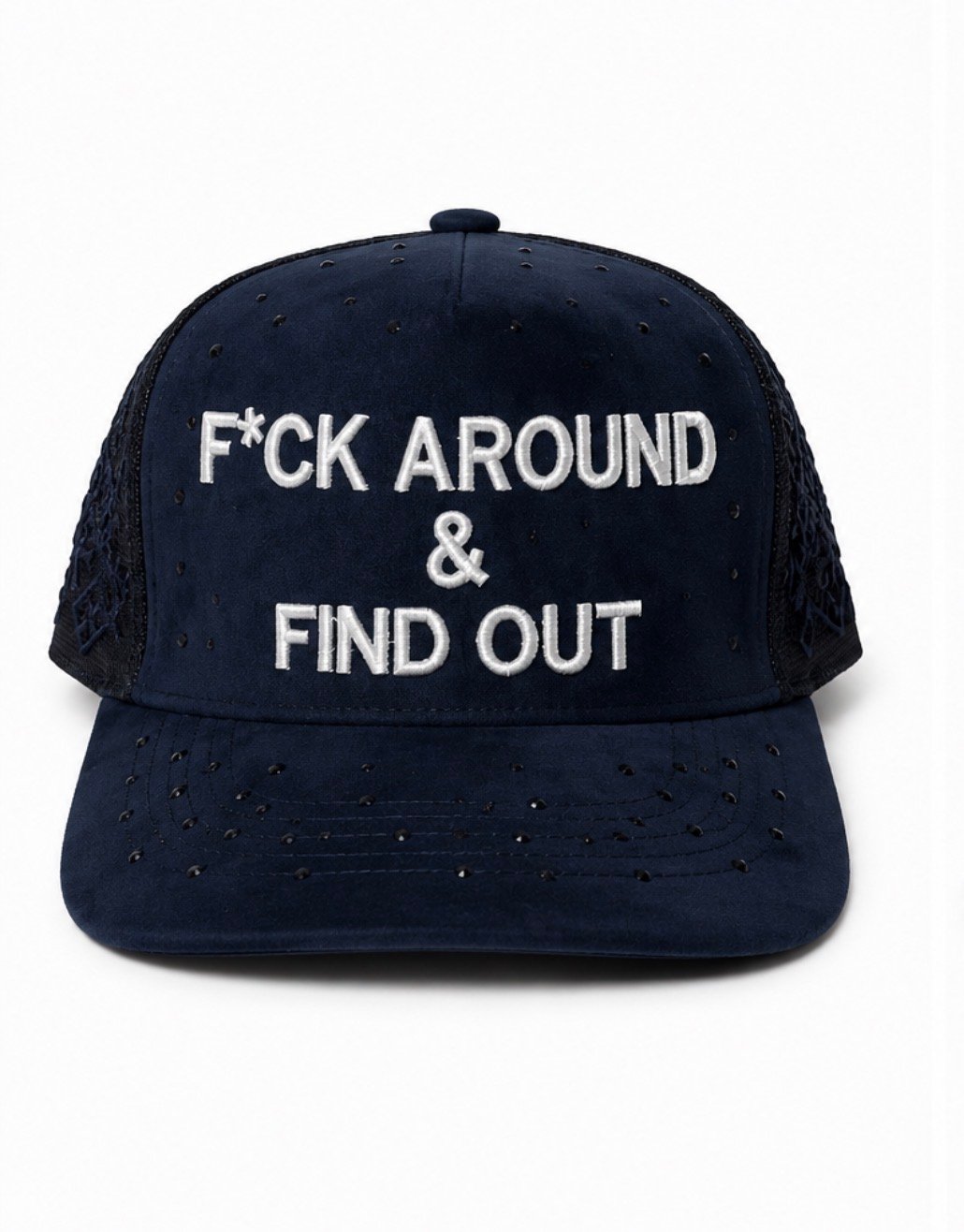 F*ck Around & Find Out rhinestones Snapback dark blue