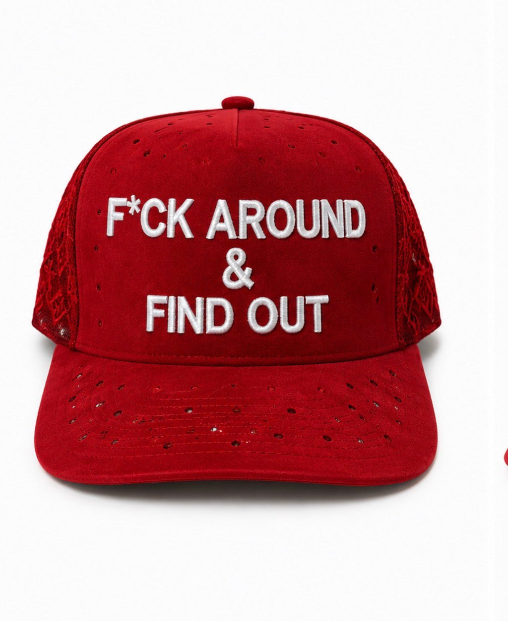F*ck Around & Find Out rhinestones Snapback red