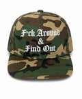 F*ck Around & Find Out old English camo SnapBack