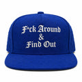 F*ck Around & Find Out old English rhinestones SnapBack blue