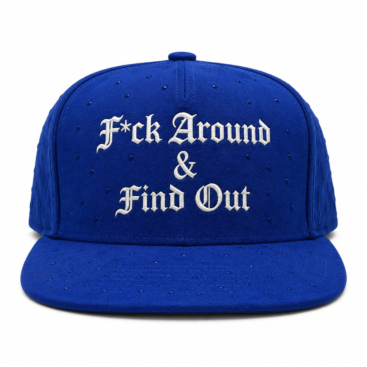 F*ck Around & Find Out old English rhinestones SnapBack blue