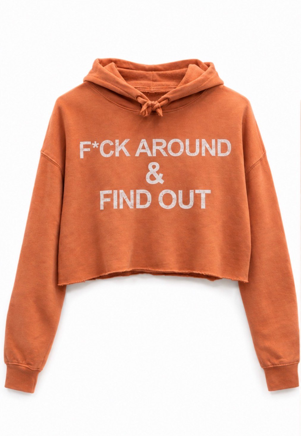 F*ck Around and Find Out Women’s pink crop top hoodie