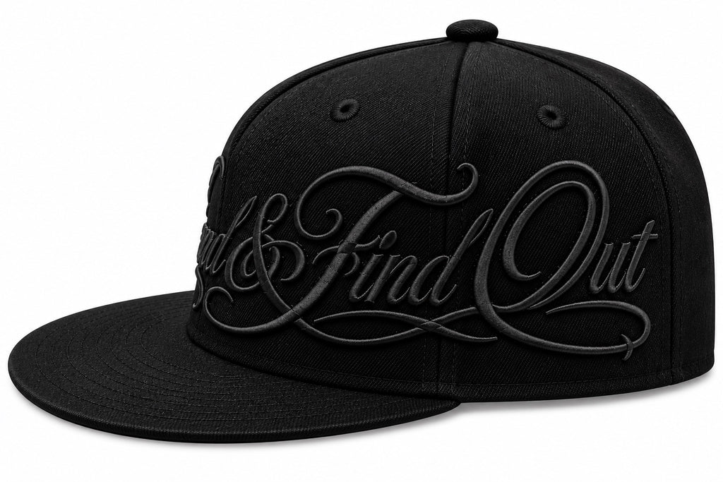 FAFO snapback hat with black embroidery - side
