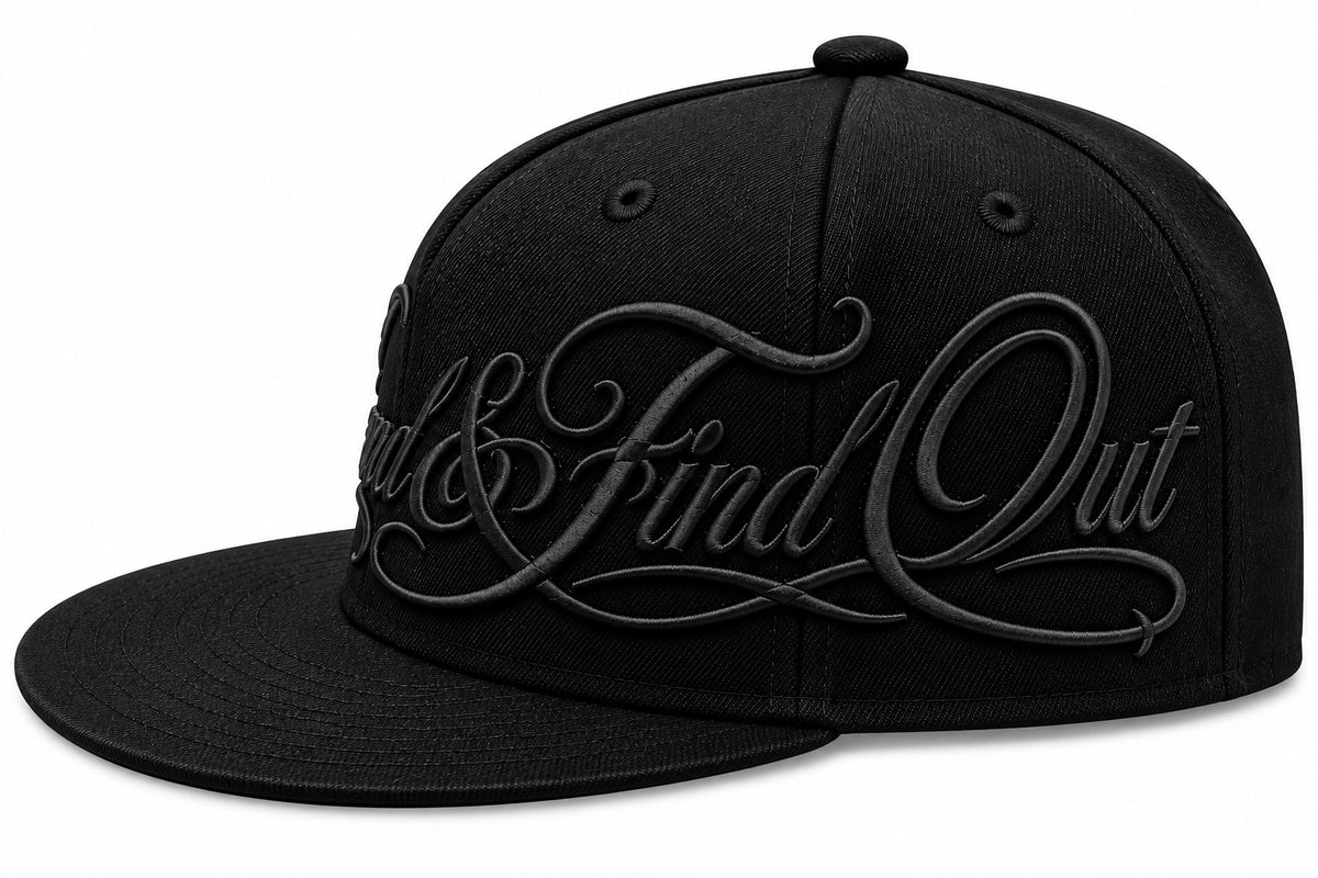 FAFO snapback hat with black embroidery - side