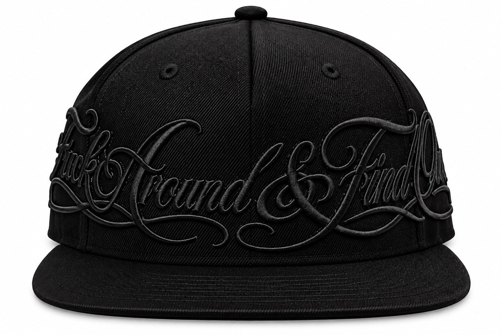 FAFO snapback hat with black embroidery - front