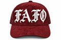 FAFO luxury hat burgundy front