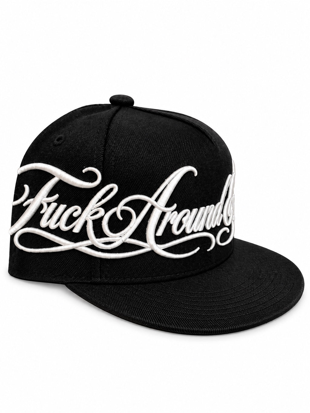 FAFO snapback hat with white embroidery - angle