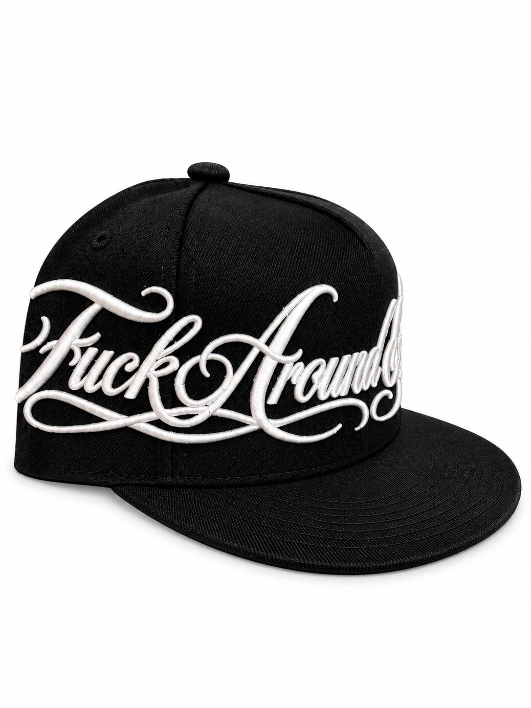FAFO snapback hat with white embroidery - angle